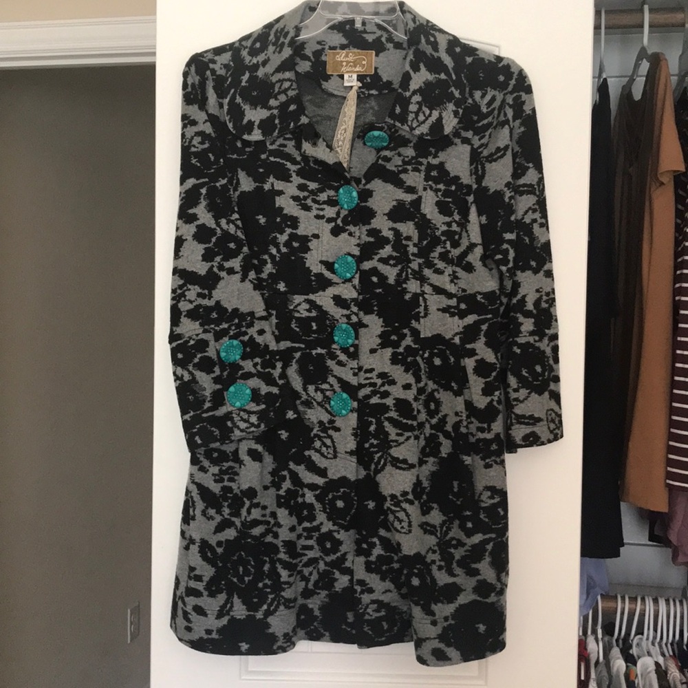 Black and gray light winter coat